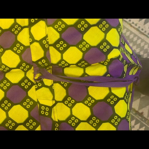 Africana prong Top/pant drawstring yellow royal purple - Picture 9 of 10